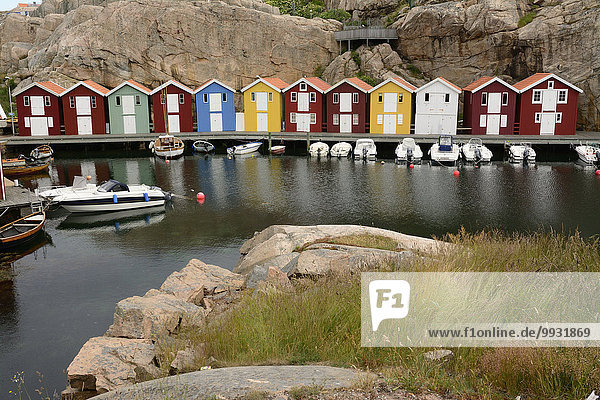 Harbour  cottages  rocks  Skagerak  Sotenäs  Kommun  Västra Götalands Län  Sweden  Europe