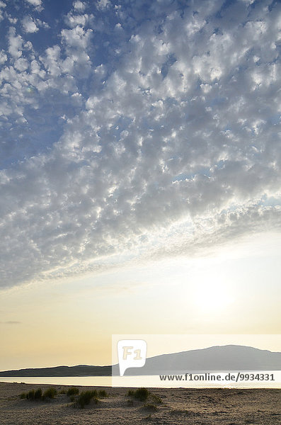 Europa Strand Sonnenuntergang Großbritannien Küste Insel Sandstrand Hebriden Schottland Westküste