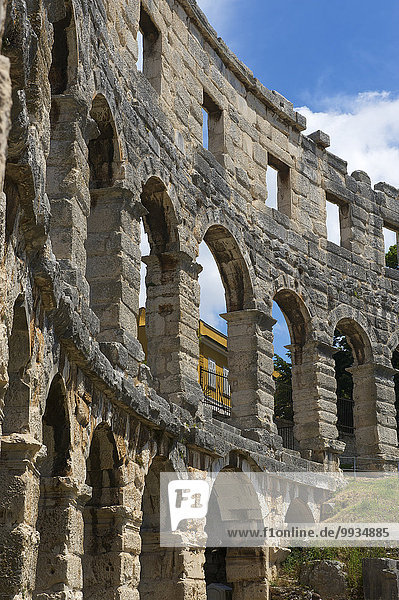 Außenaufnahme Sehenswürdigkeit Europa Tag Gebäude niemand Architektur Geschichte Antiquität Amphitheater Kroatien Istrien römisch