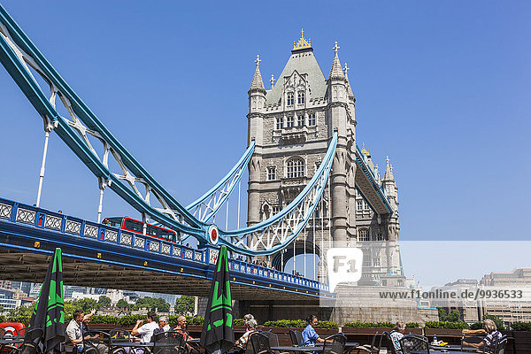 England  London  Tower Bridge and Bar Scene
