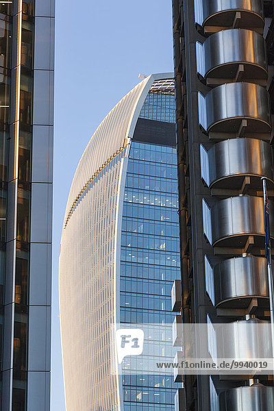 England  London  City of London  Partial View of The Walkie Talkie Building