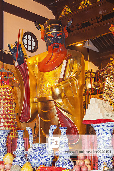 China  Shanghai  Yuyuan Garden  City God  Temple of Shanghai  Statue in the Hall of Huo Guang