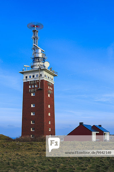 Europa Sicherheit Küste Meer Ziegelstein Leuchtturm Insel rot Deutschland Helgoland Nordsee Sandstein Bewachung