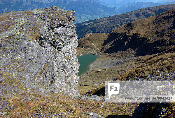 Switzerland  Europe  canton St. Gall  Alps  Pizol  Landscape  Mountain  summer  Bachalvasee  lake