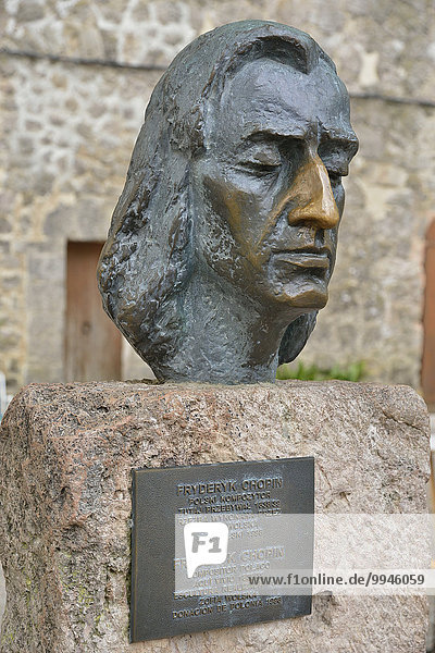 Büste des polnischen Komponisten Frédéric Chopin Valldemossa Mallorca Balearen Spanien Europa