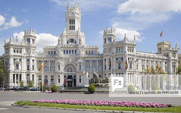 Cybele-Palast  Palacio de Cibeles auf der Plaza de Cibeles  Madrid  Spanien  Europa