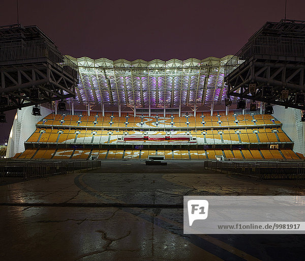 Sports stadium built for the Asia Games  at night  Guangzhou  Guangdong  China  Asia