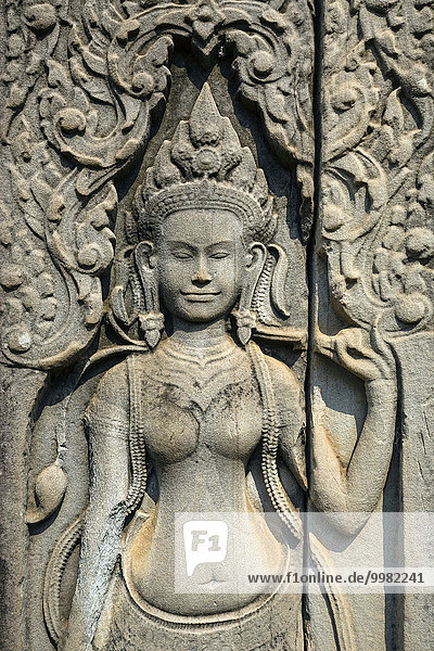Devata  Relief  Bayon Tempel  Angkor Thom  Siem Reap  Kambodscha  Asien