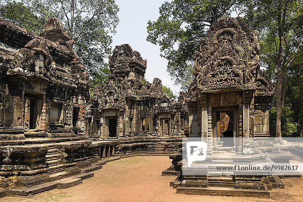 Bibliothek mit Pavillon der Gläubigen  Mandapa  Chau Say Tevoda Tempel  Angkor  Provinz Siem Reap  Kambodscha  Asien