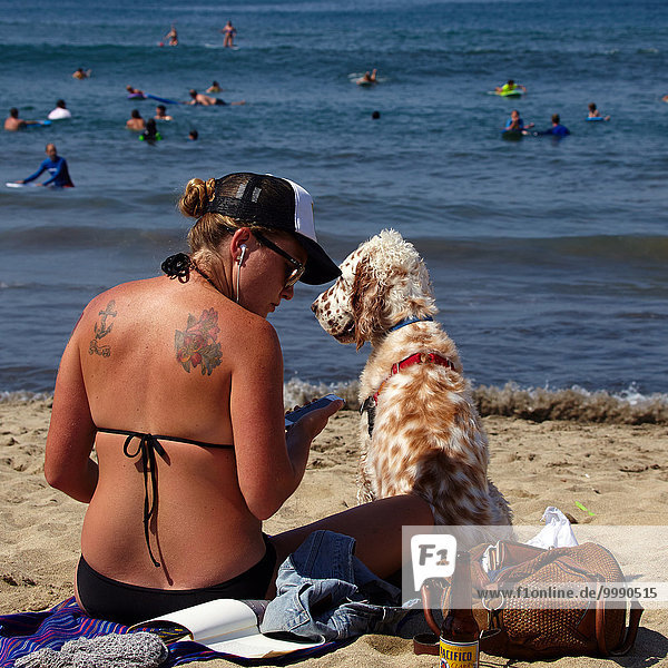 Amerika Strand Hund Mexiko Mädchen