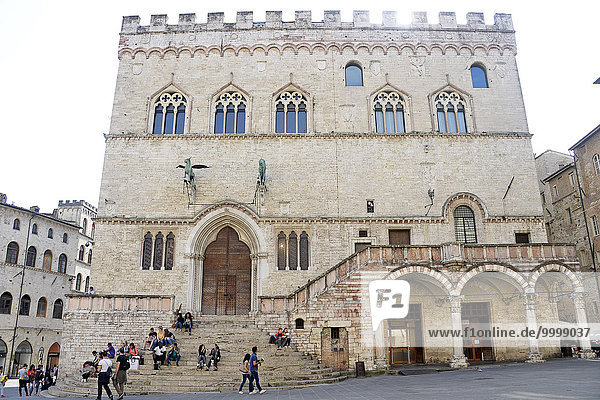 Italy  Umbria  Perugia  IV Novembre Square  Priori palace