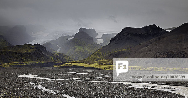 Felsiges Tal und Berge Island