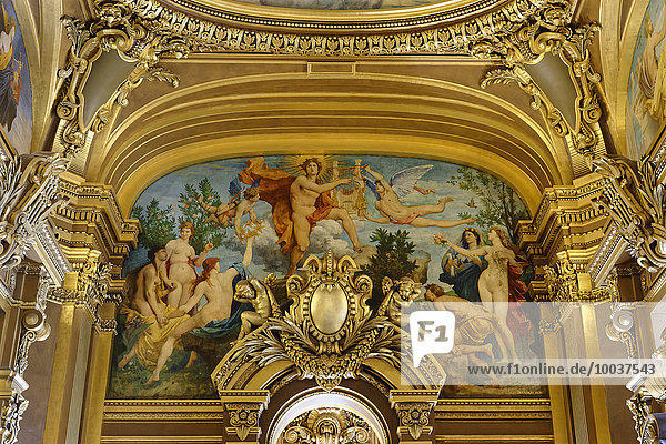 Opera Garnier  Fresko  verzierte Decke von Paul Baudry  Paris  Frankreich  Europa