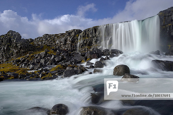 Öxarárfoss Wasserfall  Thingvellir  Island  Europa