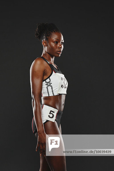 African Woman Runner  Focused