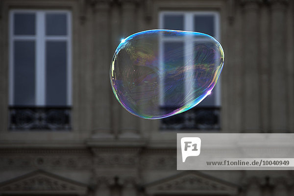 Close-up of soap bubbles floating in air  Paris  France
