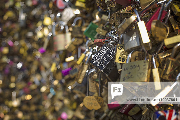 Love Locks  Pont des Arts  Paris  Frankreich
