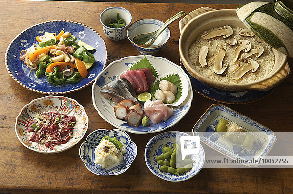 Selection of Asian food  high angle view