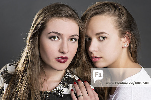 Two young women  portrait