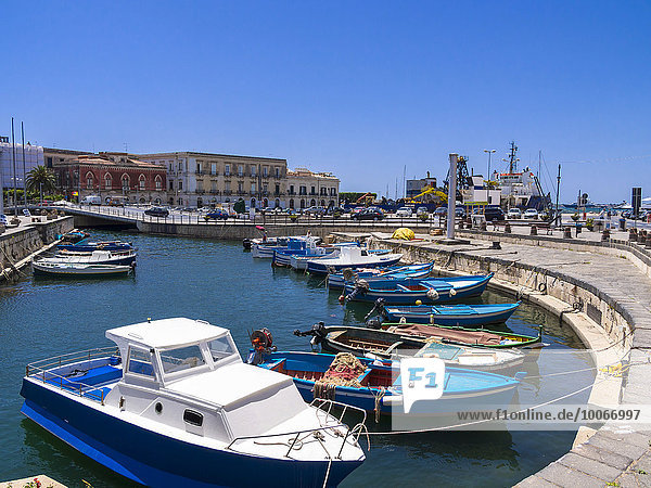 Boats in the harbour  Syracuse  Sicily  Italy  Europe
