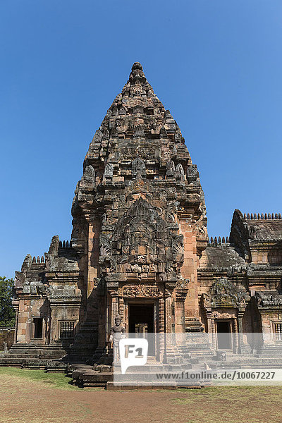 Prang  Südansicht  Prasat Hin Khao Phanom Rung  Khmer-Tempel  Buriram  Provinz Buri Ram  Isan  Isaan  Thailand  Asien
