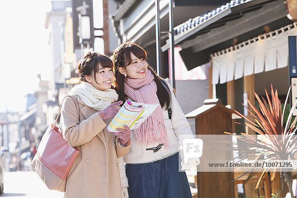 Young Japanese women enjoying trip in Kawagoe  Japan
