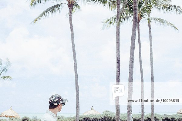 Mid adult man looking at view Miami Beach Florida USA