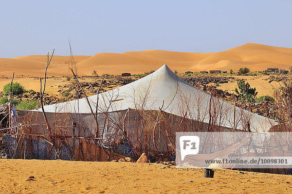 Nomadenzelt in einer Oase  Region Adrar  Mauretanien  Afrika