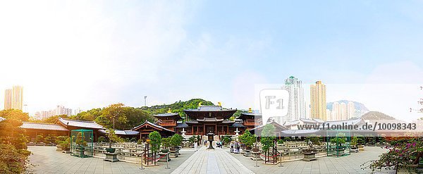 Panoramablick  Chi Lin Kloster  Diamond Hill  Kowloon  Hong Kong  China
