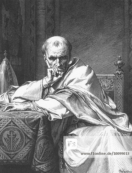 Papst Gregor VII  nach einer Zeichnung von Otto Knille  historische Darstellung