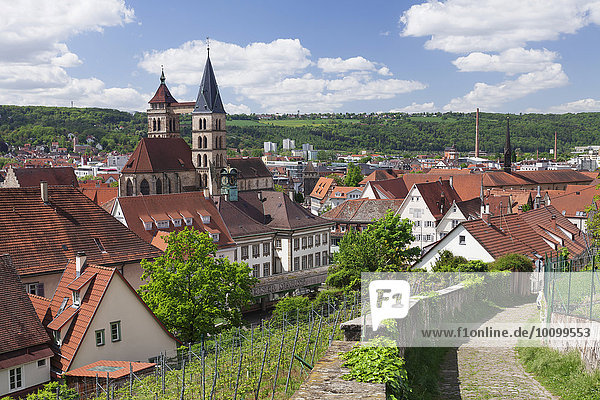 Altstadt mit Stadtkirche St. Dionys  Esslingen am Neckar  Baden-Württemberg  Deutschland  Europa