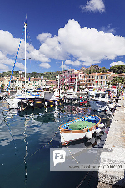 Hafen von Porto Azzurro  Elba  Provinz Livorno  Toskana  Italien  Europa