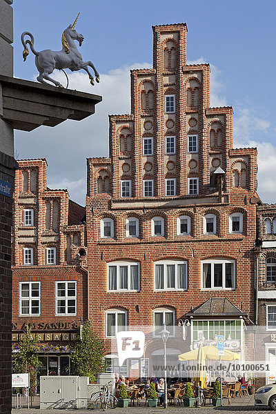 Altes Giebelhaus  Platz Am Sande  Lüneburg  Niedersachsen  Deutschland  Europa