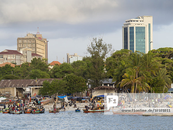 Boats at beach  Dar es Salaam  Tanzania  Africa