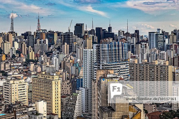 Blick auf Wolkenkratzer und Skyline,  Sao Paulo,  Brasilien