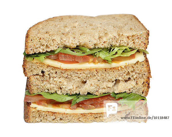 Sandwich mit Käse und Tomaten  cut out