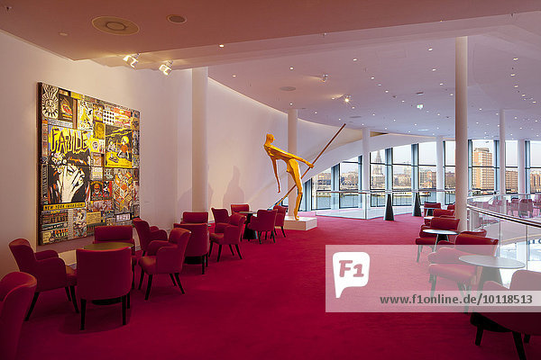 Foyer with modern art objects  Stage Theater an der Elbe  Hamburg  Germany  Europe
