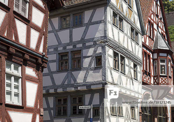 Fachwerkhäuser in der Altstadt  Klingenberg am Main  Unterfranken  Franken  Bayern  Deutschland  Europa