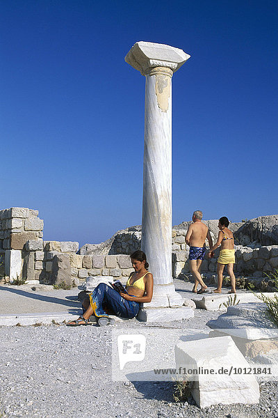 Ruine  Säule  Basilika Agios Stefanos  Kos  Dodekanes  Griechenland  Europa