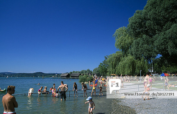 Freibad  open-air bath  lido  Unteruhldingen  Lake Constance  Baden-Wuerttemberg  Germany  Europe