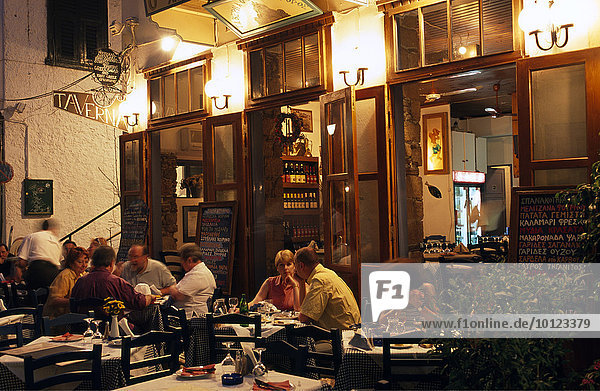 Restaurant in the historic centre of Nafplion  Peloponnese  Greece  Europe