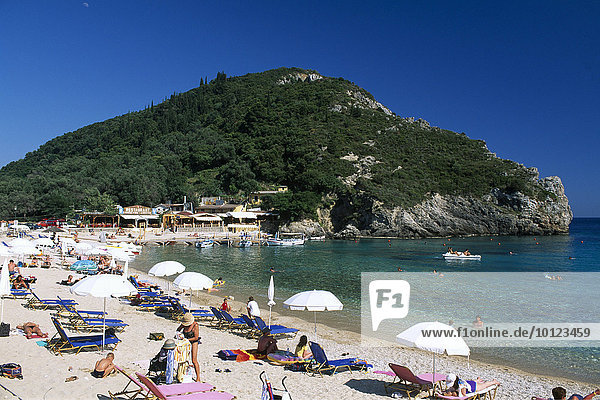 Strand von Paleokastritsa  Korfu  Ionische Inseln  Griechenland  Europa