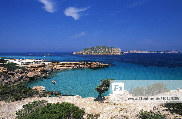 Küste bei der Cala Comte  Ibiza  Balearen  Spanien  Europa