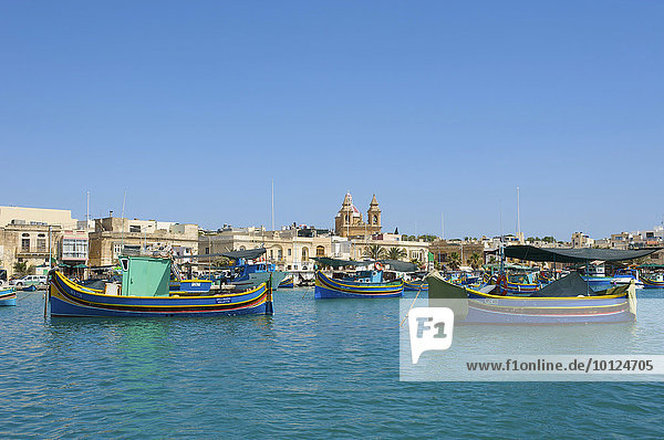 Fischerboote in Marsaxlokk  Malta  Europa