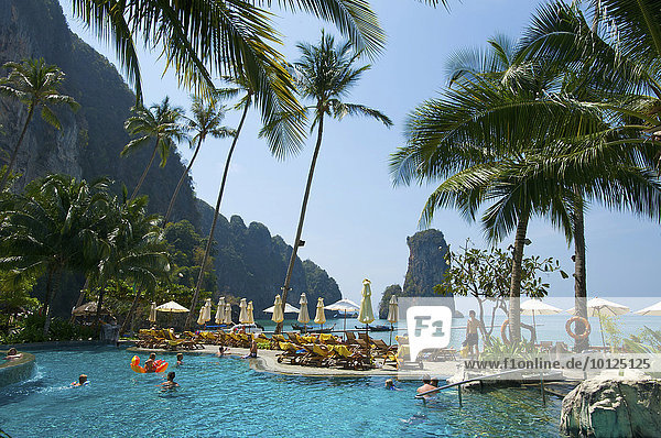 Hotel pool of the Centara Resort  Krabi  Thailand  Asia