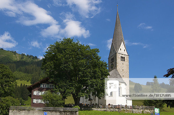 St. Jodok in Mittelberg  Kleinwalsertal  Allgäu  Vorarlberg  Österreich  Europa