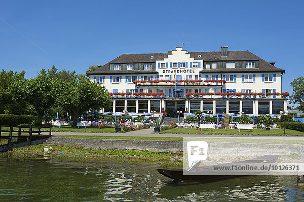 Strandhotel Loechenerzell in Mittelzell  Insel Reichenau  Bodensee  Baden-Württemberg  Deutschland  Europa