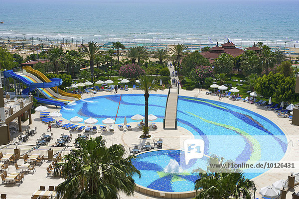 Terrace Beach Resort on the beach of Side Turkish Riviera Turkey Western Asia Asia