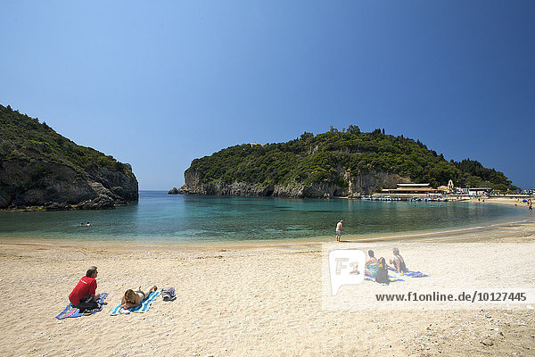Strand von Paleokastritsa  Korfu  Ionische Inseln  Griechenland  Europa