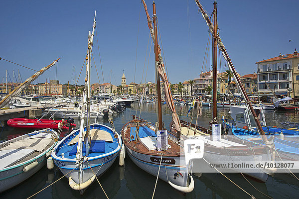 Hafen mit historischen Booten,  Côte d?Azur,  Sanary-sur-Mer,  Département Var,  Region Provence-Alpes-Côte d?Azur,  Frankreich,  Europa